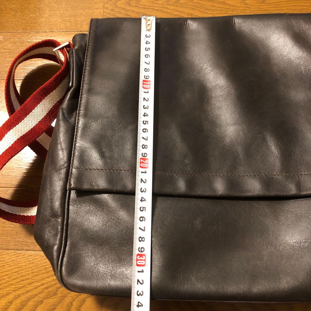 ◎ BALLY ダークブラウン レザー ショルダーバッグ