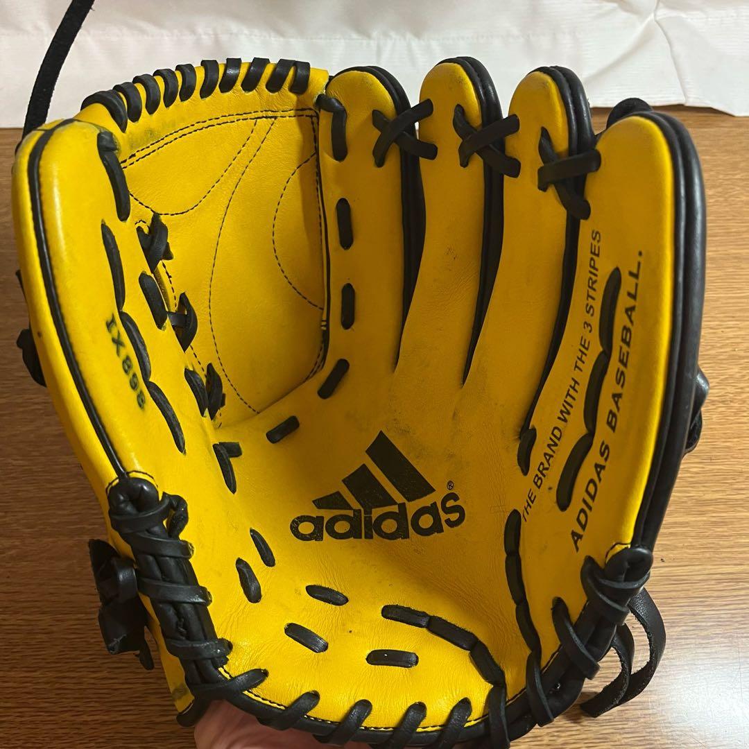 adidas 一般軟式 野球用 グローブ グラブ イエロー/ブラック 内野用