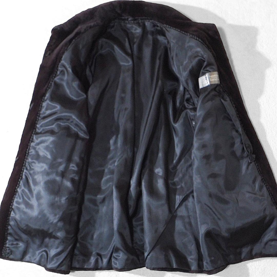 美品 サガミンクSAGA MINKシェアードミンク ダークブラウン ミンクコート