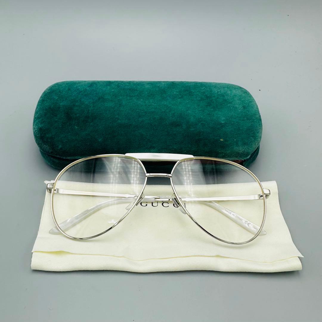 GUCCI グッチ GG0242 アビエーター クリア サングラス 登坂広臣着