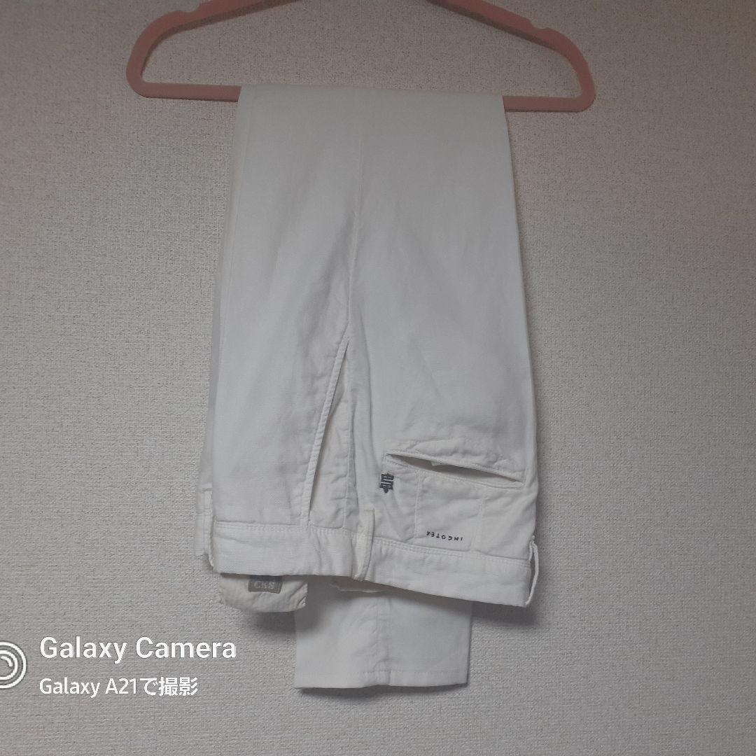 INCOTEX 白 リネン混