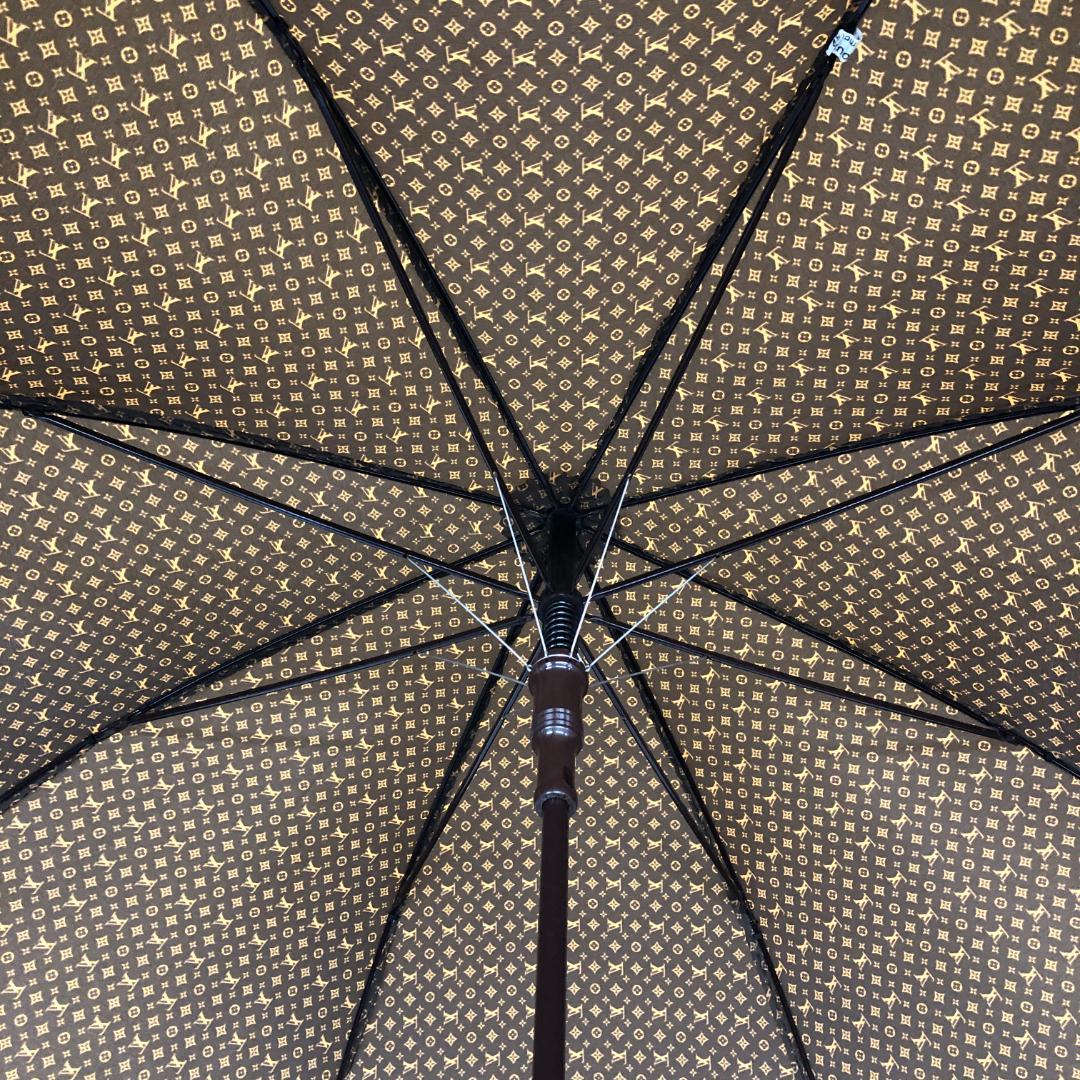 8F099/ルイヴィトン/長傘/雨傘/モノグラム/ウッドハンドル/ブラウン