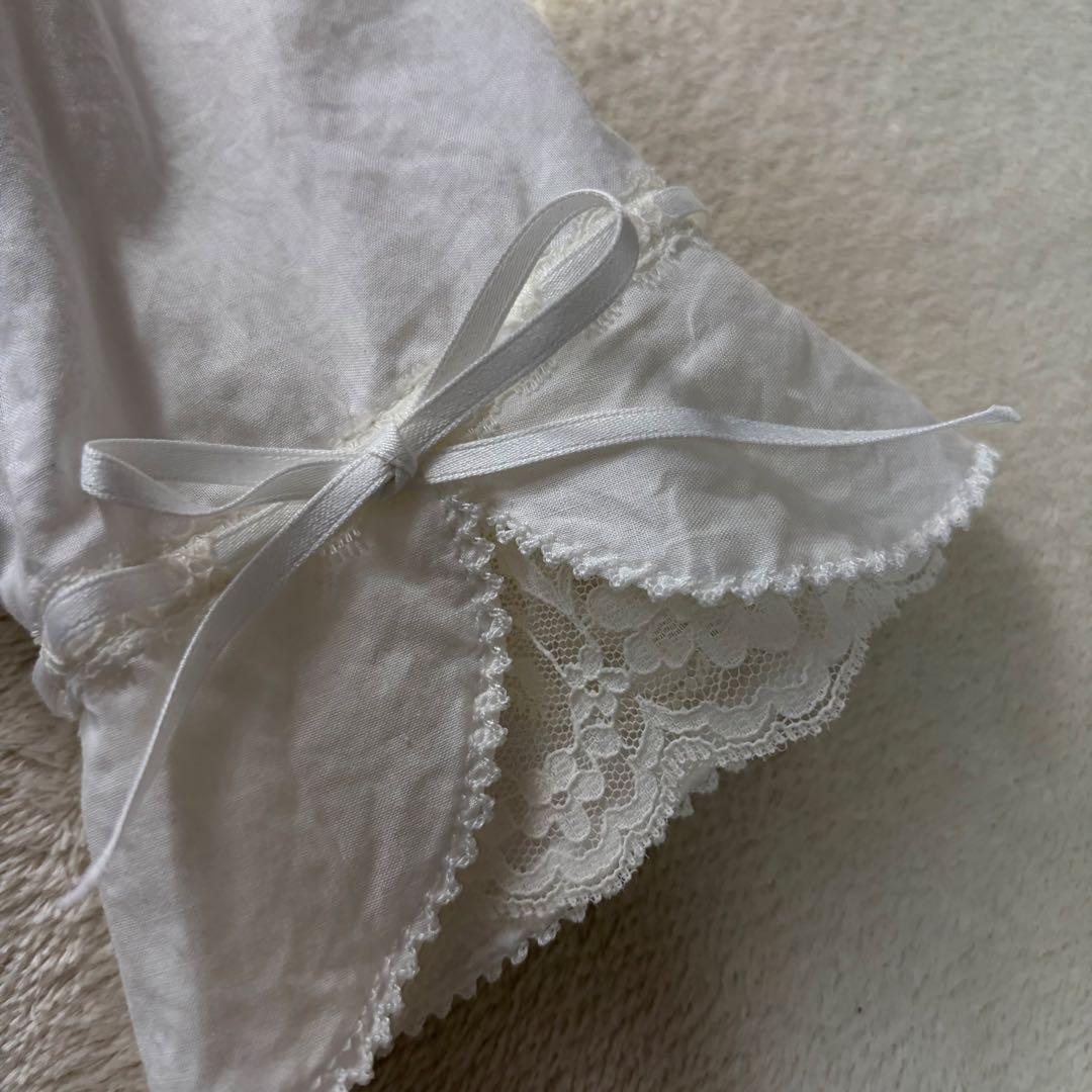 ルイスキャロル　希少　日本製　ドットチュール重ね　ローンフリルブラウスL15