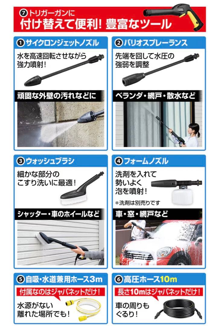 【新品】ケルヒャー 高圧洗浄機 豪華付属品9点セット