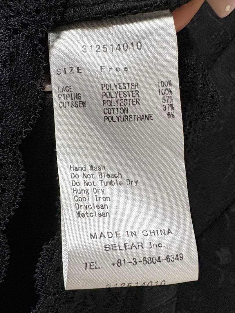 BELEAR MIMI レースアップシアーミニワンピース　ブラック