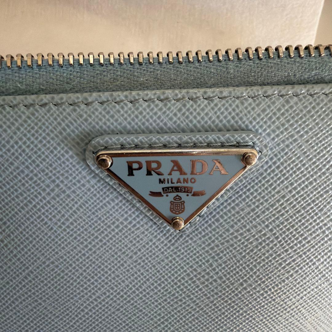 PRADA レザー ケース　ウォレット　カードケース　ライトブルー
