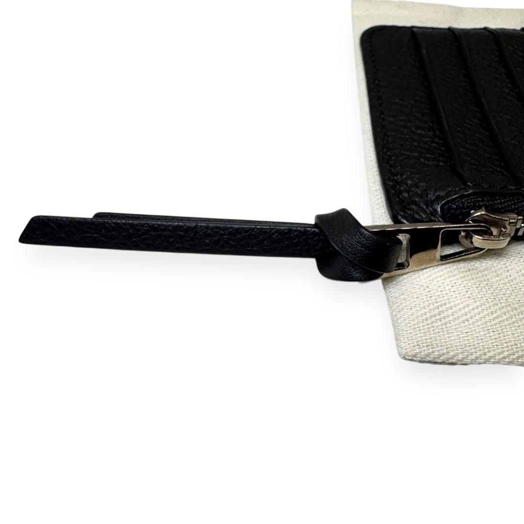 極美品■ロエベ アナグラム型押し コンパクトウォレット カードケース 黒 箱付き