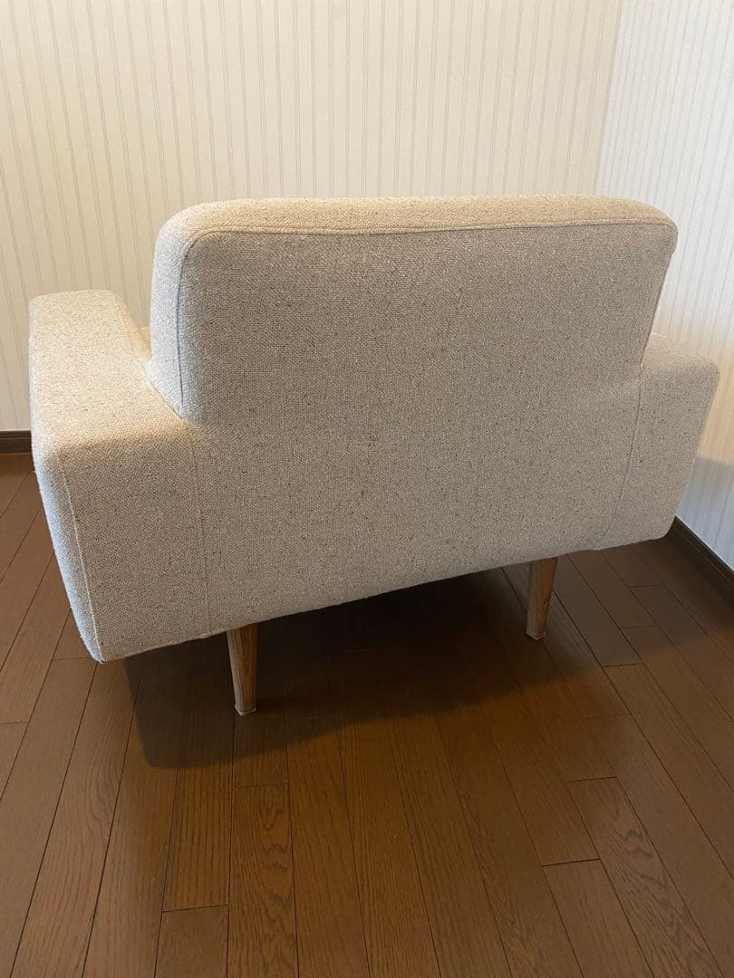 モモナチュラル 1人掛けソファ ベージュ