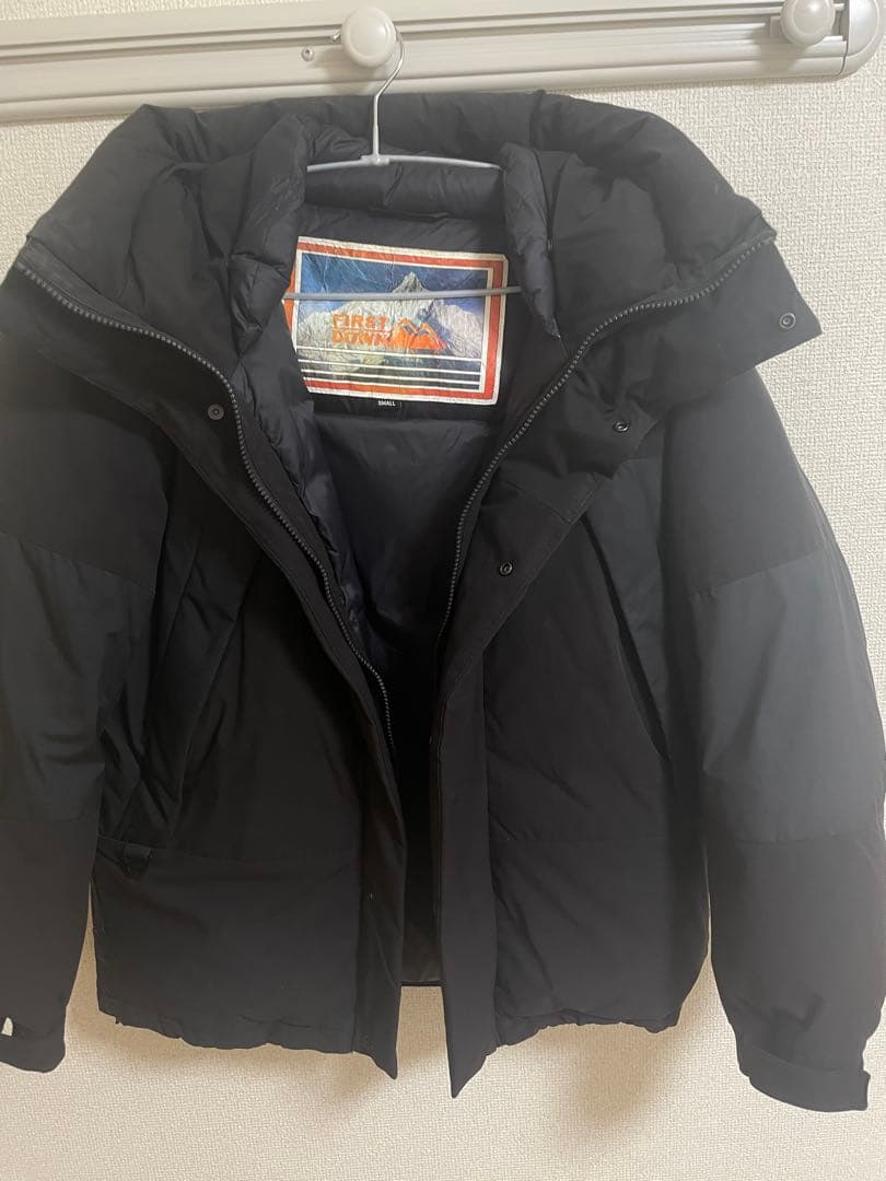 FIRST DOWN フリークスストア別注 パネルショートダウン 黒 S 刺繍