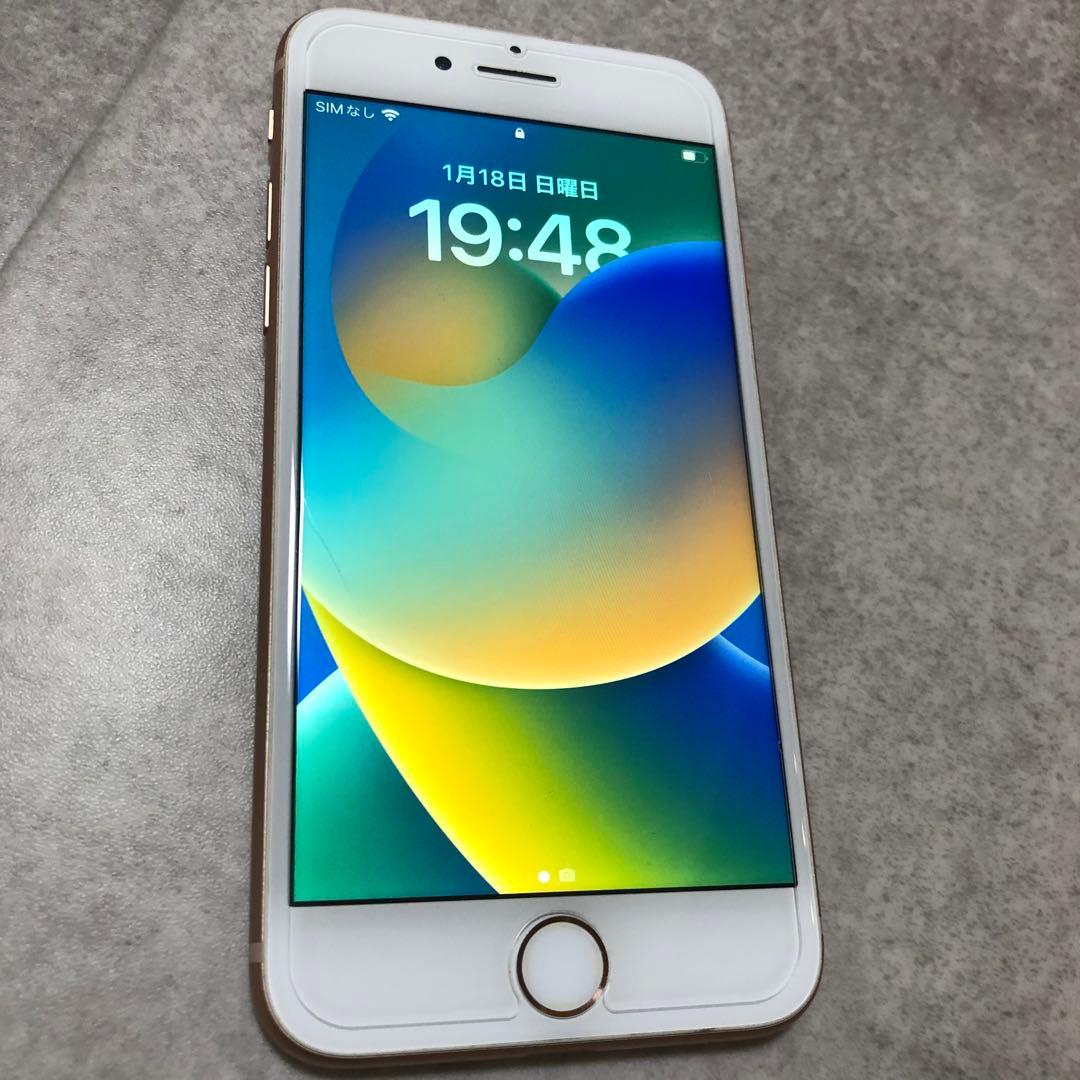 iPhone 8 ゴールド 64GB（SIMフリー）　保護フィルム付き
