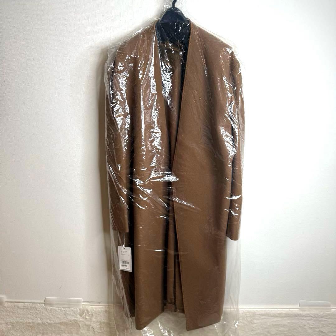 【新品】MB×ADAM ET ROPE ノーカラーウールコート キャメル L