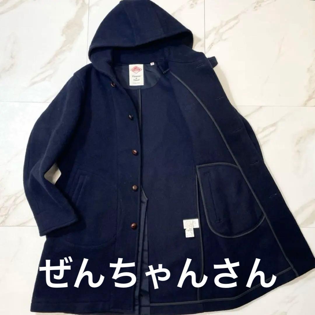 【希少44サイズ 美品2way】ダントン ウールモッサ フーデットコート ロング