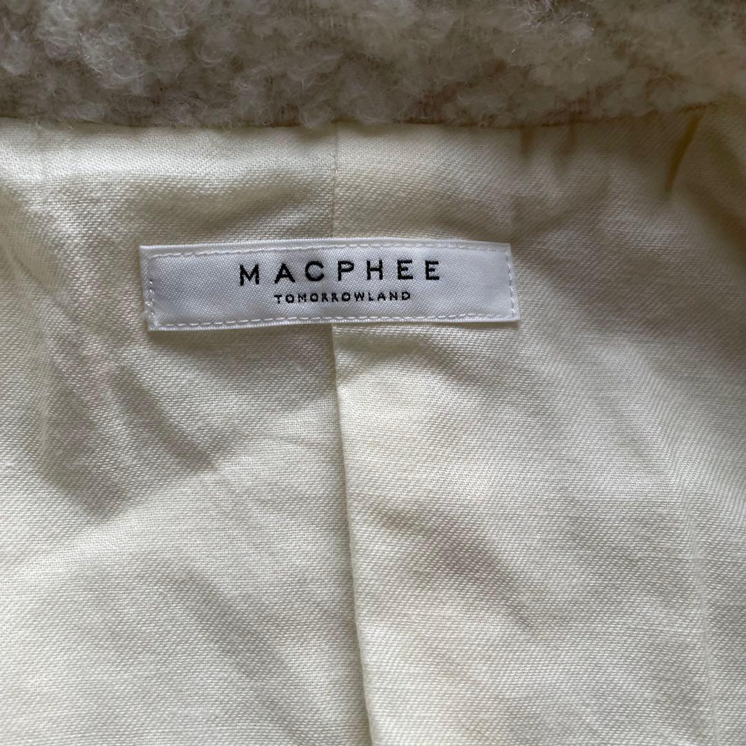 MACPHEE フラッフィー オーバーサイズドジャケット ホワイト　36