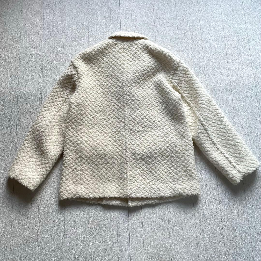 MACPHEE フラッフィー オーバーサイズドジャケット ホワイト　36