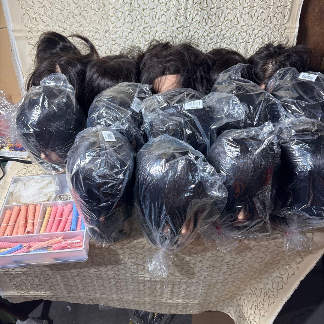 美容師実技試験対応 練習用試験用含む　ウィッグ14体セット　他　おまけ