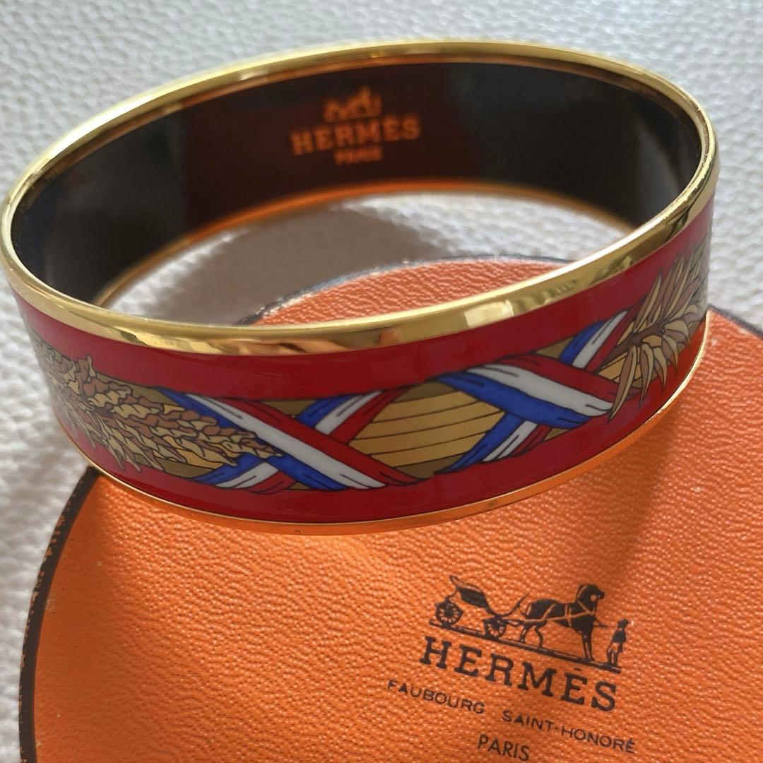タイムセール❣️直営店購入❤︎HERMES❤︎レア エマイユ バングル ブレスレット