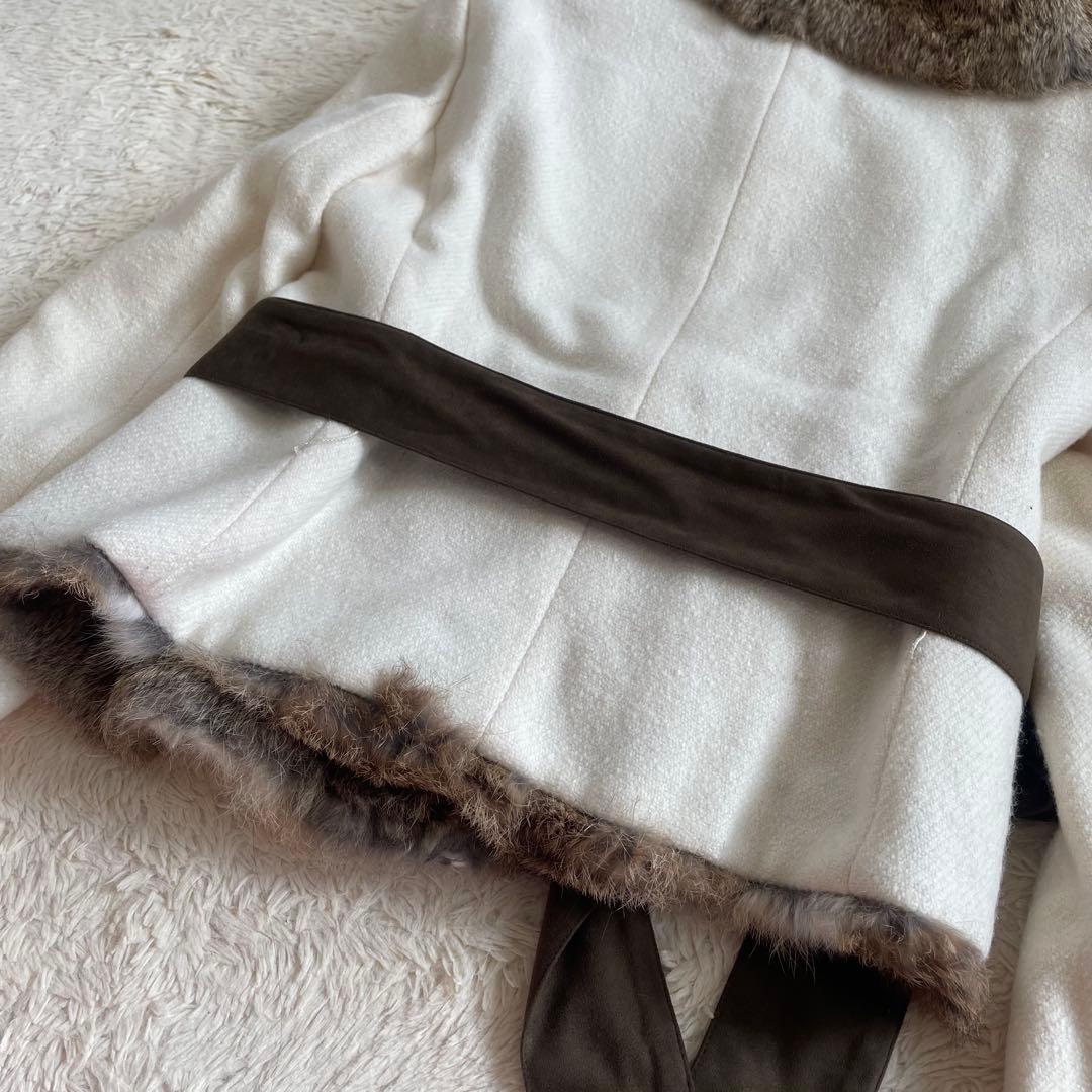 希少00s セオリー　ラビット リアルファーコート　ショートコート　Y2K