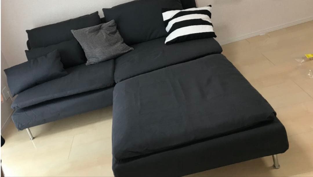 麻桜 IKEA SODERHAMN オットマンのみ ダークグレー