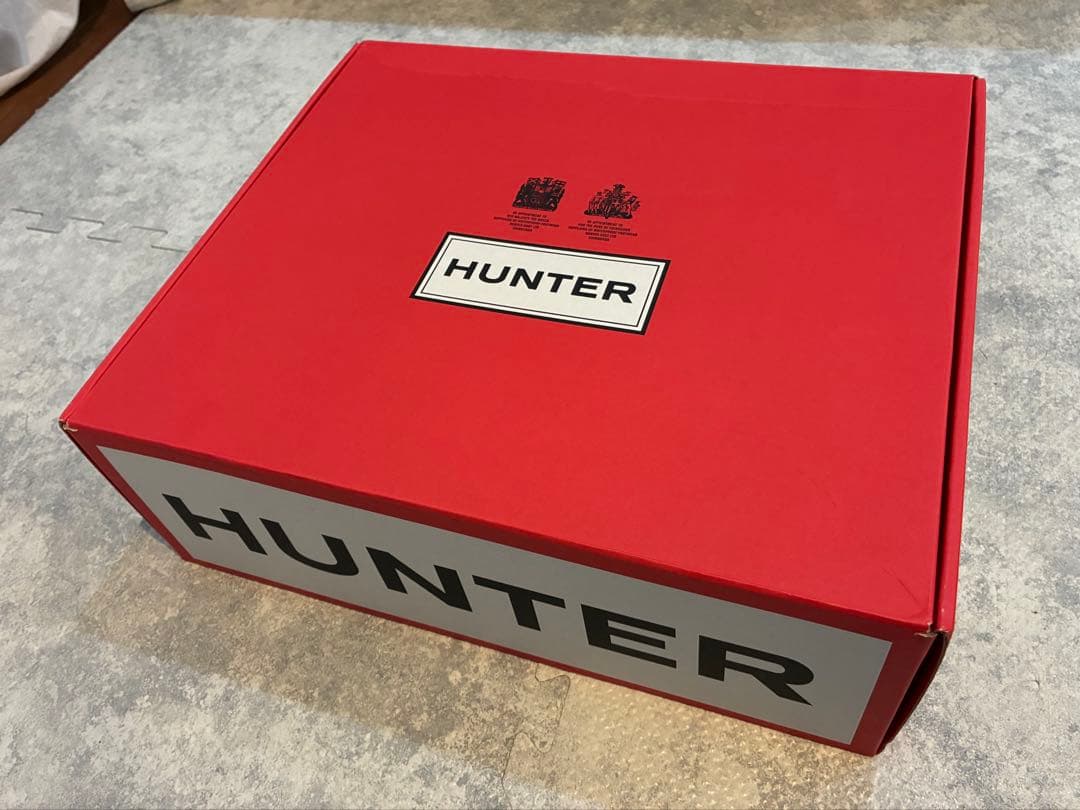 HUNTER ブラック サイドゴアレインブーツ