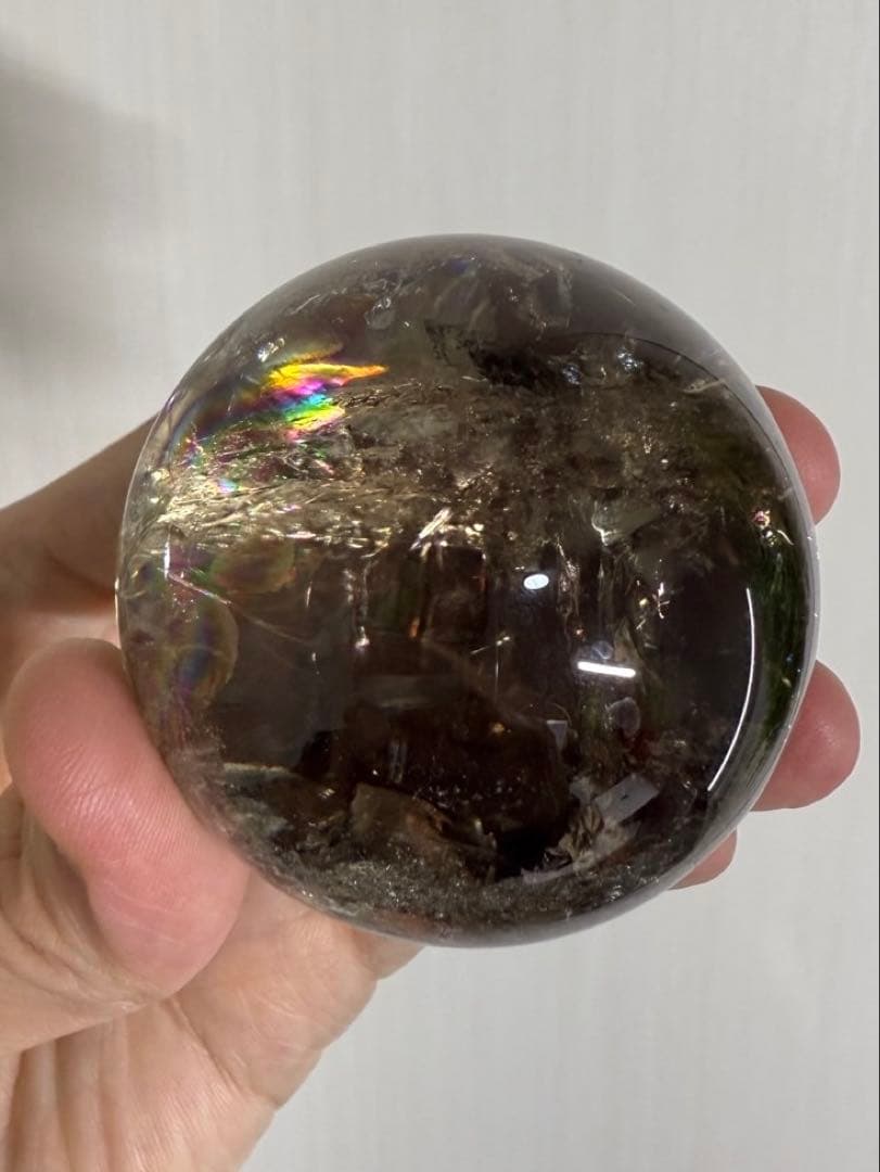 レインボー スモーキークォーツ スフィア 丸玉 虹沢山入
