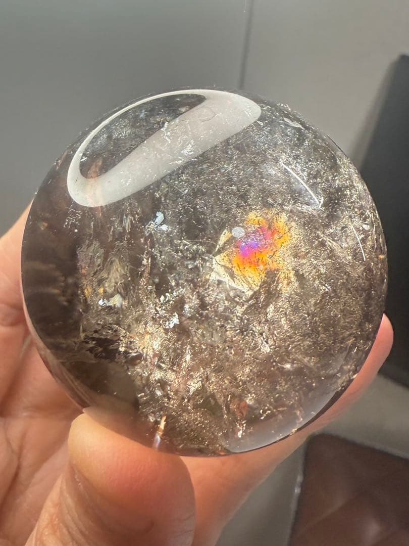 レインボー スモーキークォーツ スフィア 丸玉 虹沢山入