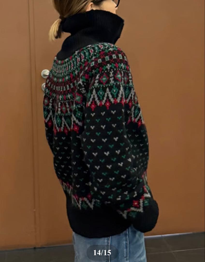 ムーミン 新品fashiru wool fairisle cardigan