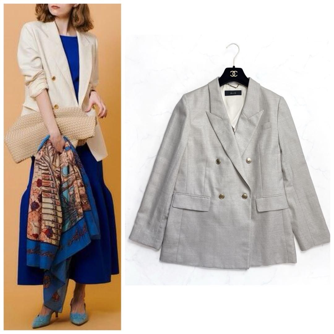 25年 allureville シャークスキンダブルブレストジャケット ベージュ