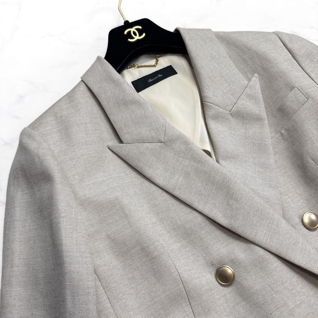 25年 allureville シャークスキンダブルブレストジャケット ベージュ