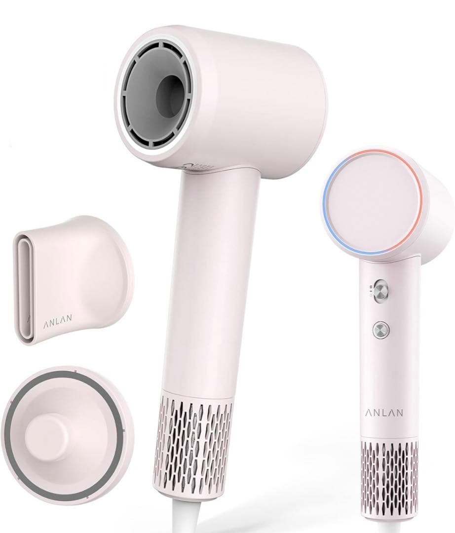 ANLAN ヘアドライヤー ピンク 速乾機能付き