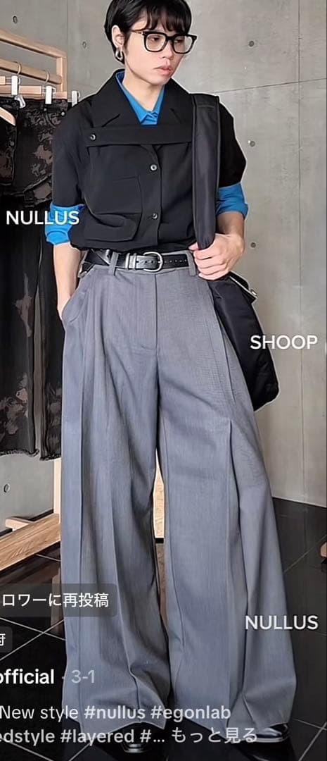 パンツ NULLUS 25ss Belted LargePleated Trousers