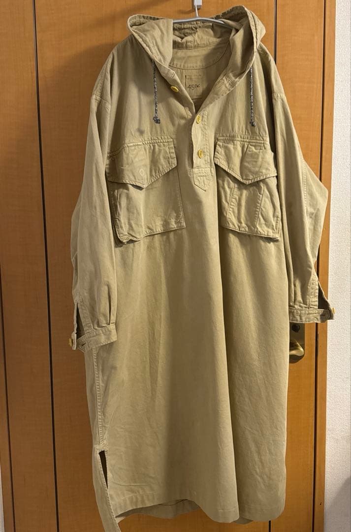 45R チノ フード付きワンピース ベージュ
