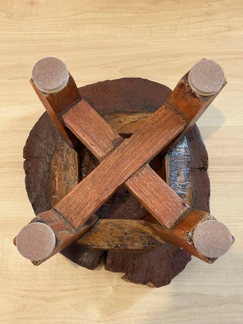 ◆木製スツール 花台 天然木 ハンドメイド ◆