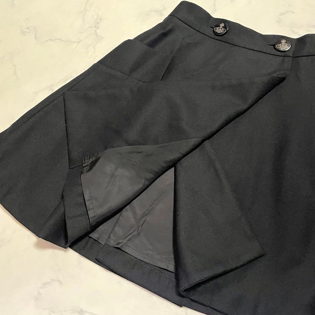 ヴィヴィアンウエストウッド ラップスカート 巻きスカート ブラック オーブボタン