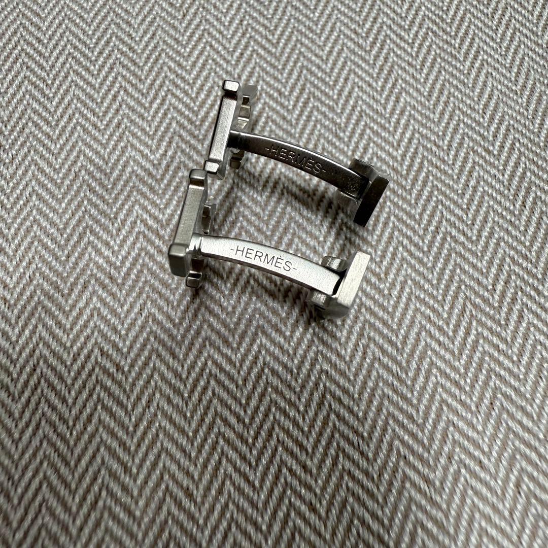 HERMES カフリンクス　Hロゴ　シルバー