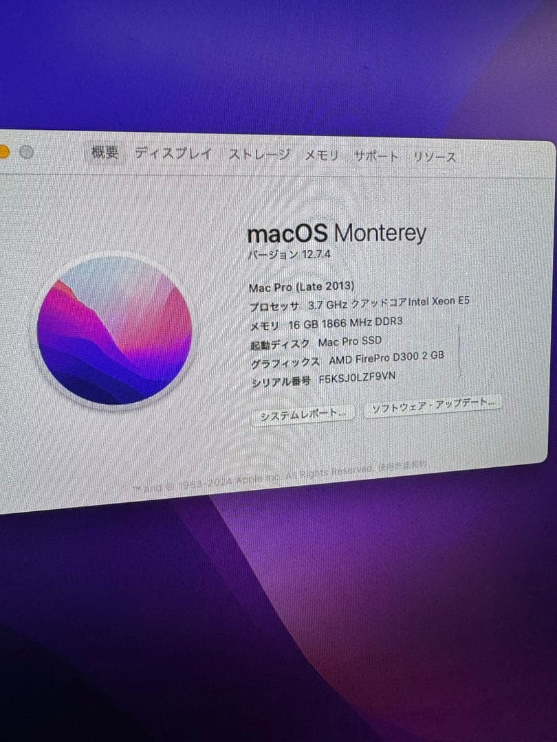 Apple Mac Pro (Late 2013) 本体