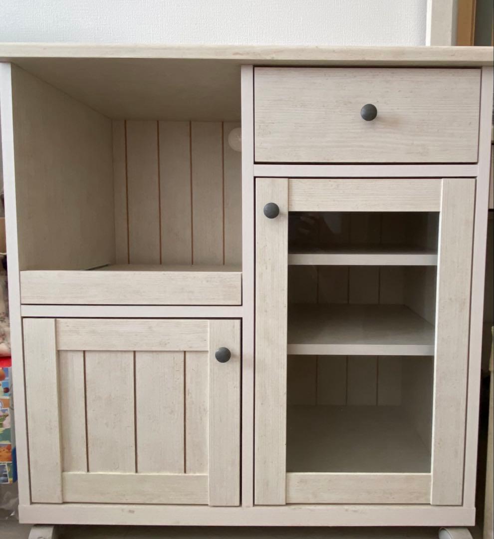 ニトリ　カウンターワゴン　食器棚 (リズバレーSLM8075S)