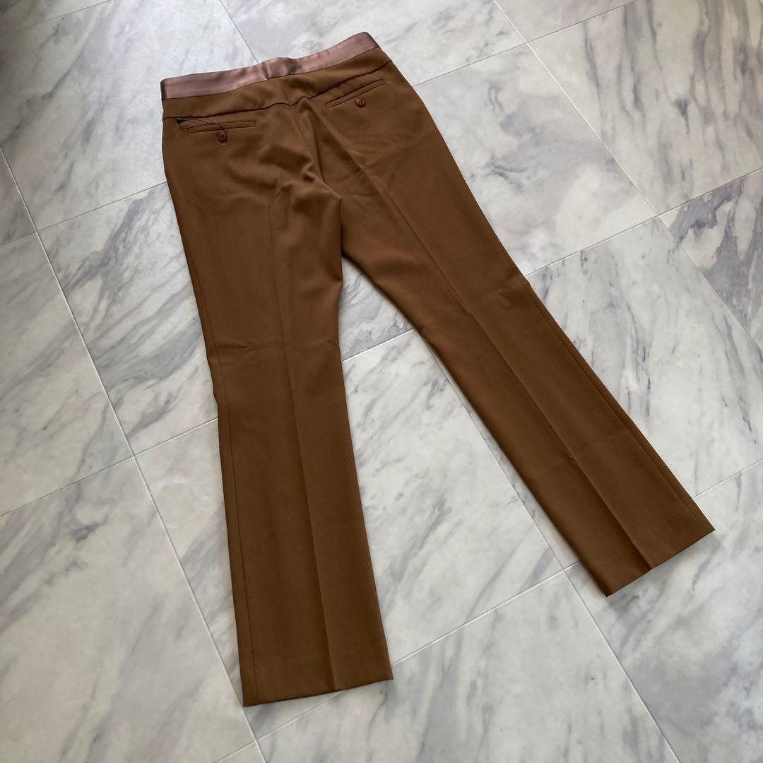 【新品未使用】定価8万円STRASBURGOブラウン サテンウエストパンツ