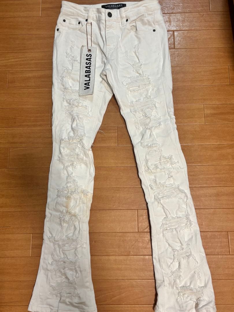 正規品 VALABASAS ホワイトデニム フレア サイズ30