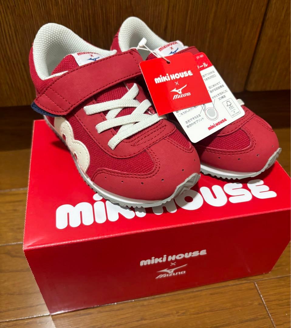 ミキハウス×ミズノ　スニーカー　16.5 レッド