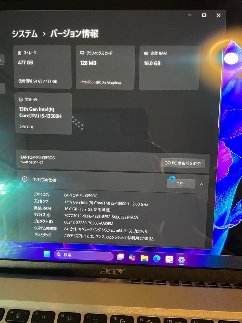 Windowsノート本体 Acer Swift Go SFG14 13500H OLED 2.8K