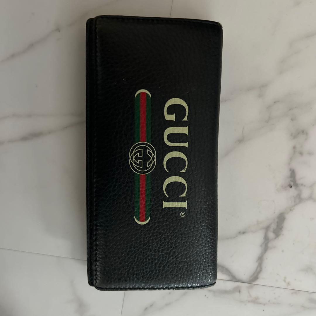 い*こ様 GUCCI ブラックレザー 長財布