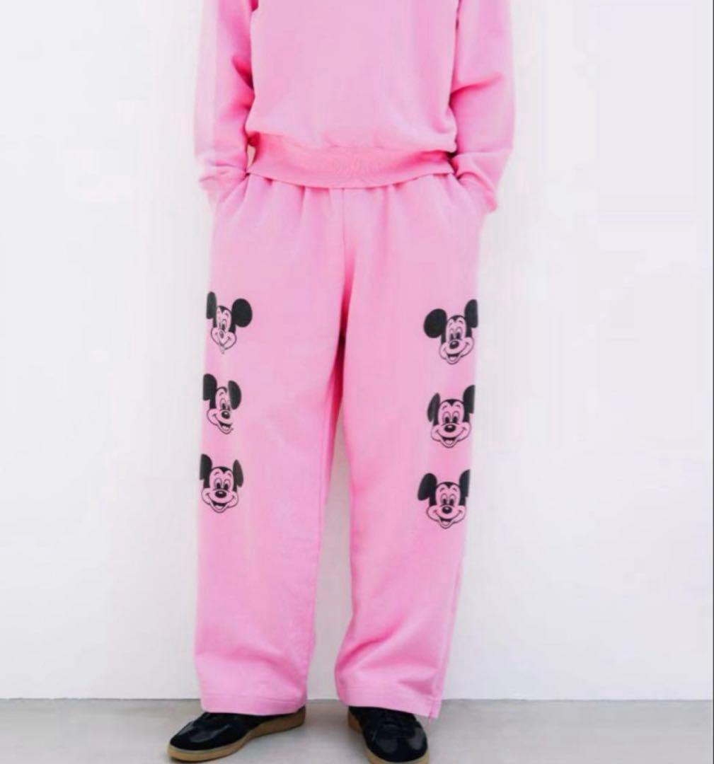 WCミニーマウス プリント スウェットパンツ　ピンク