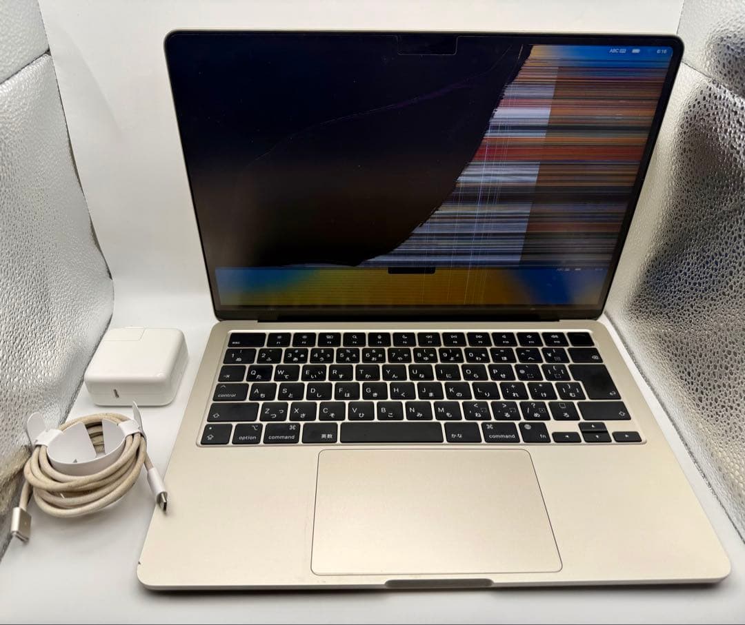 【液晶割れジャンク】Mac Book Air M2 13.6 8GB 512GB