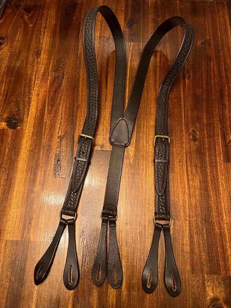 グロックレザー オールレザー カービングデザイン　サスペンダー