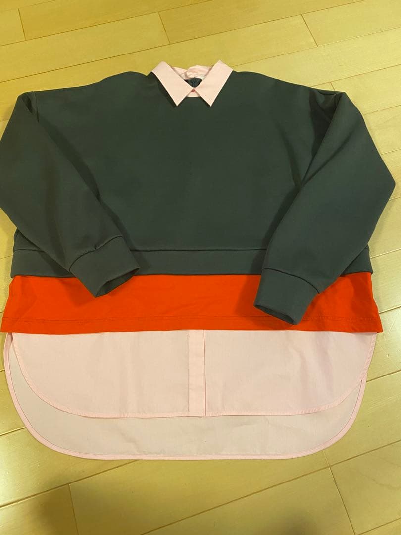 ENFOLD トップス　シャツ　レイヤード　カットソー　ピンク　グレー