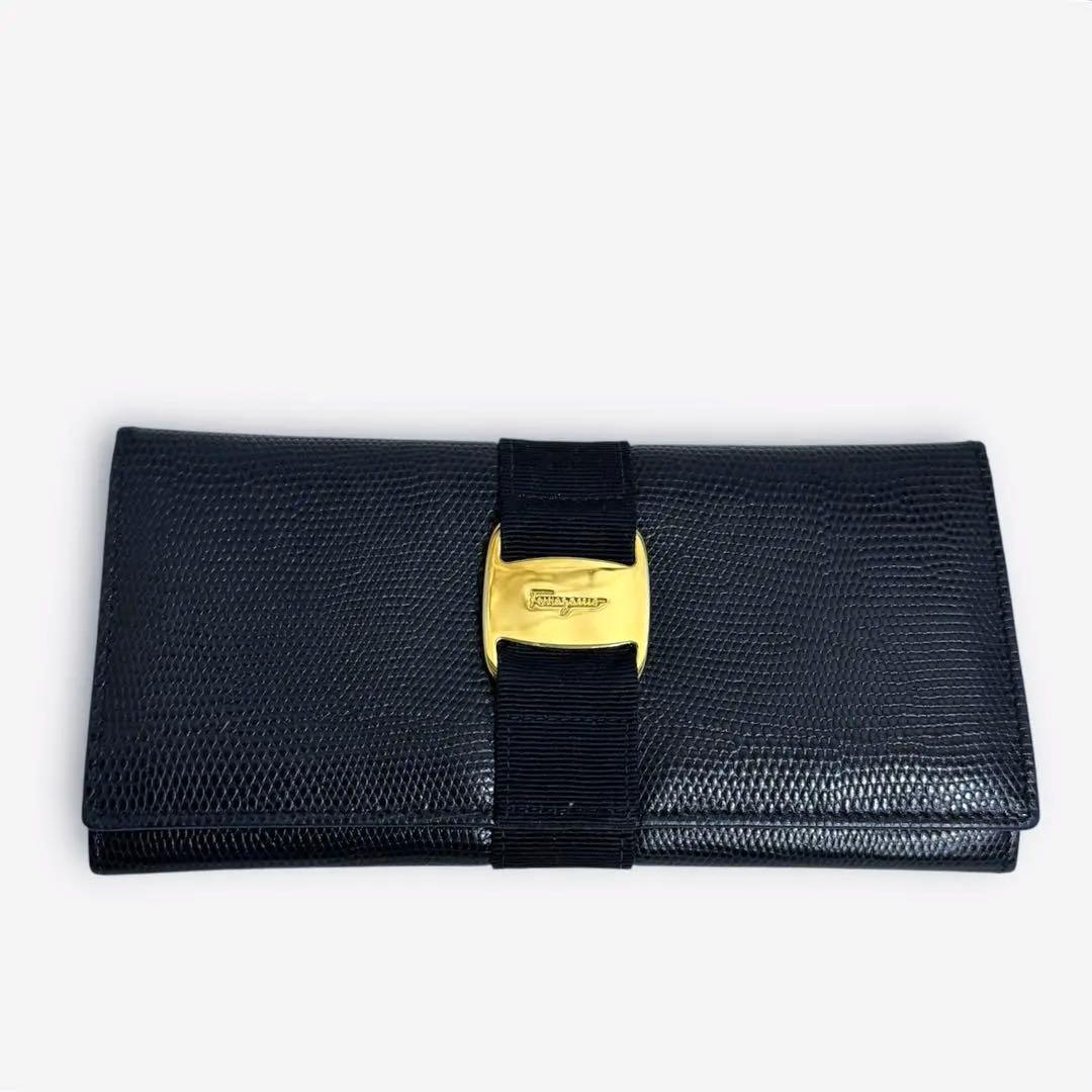 月末SALE‼️Ferragamoフェラガモ長財布 ヴァラリボン レザー 箱付