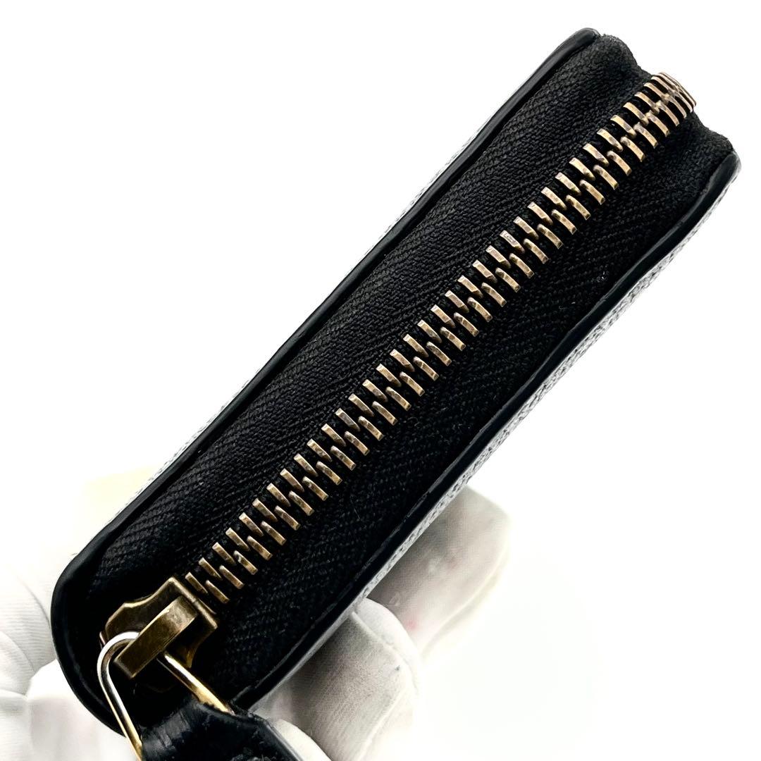 極美品GUCCI ラウンドファスナー　アニマリエ ビー スター レザー 黒