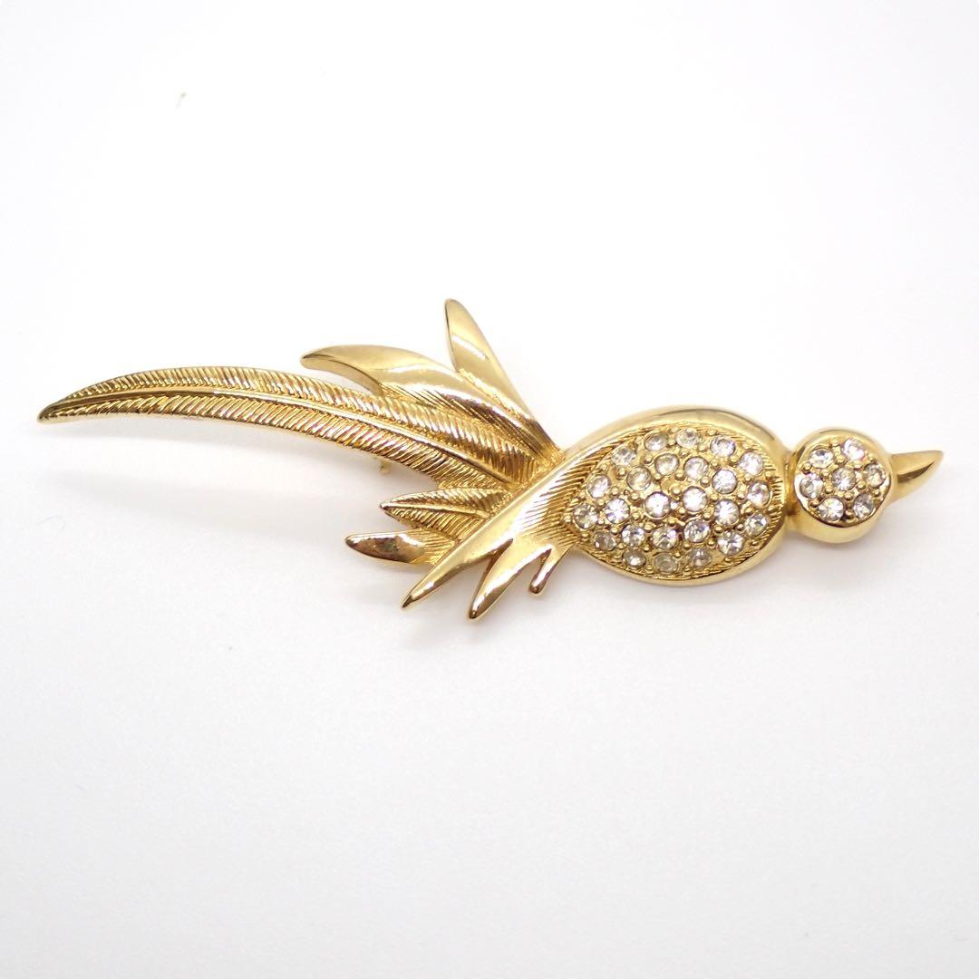 希少✨ Dior ブローチ ストーン 鳥 バード 動物 アニマル