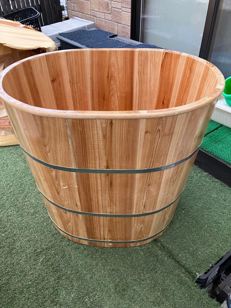 木製　風呂釜　浴槽　木の浴槽　浴槽　木桶　樽