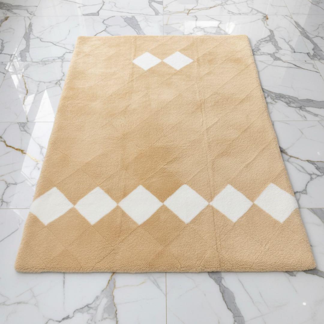 A2F84■ニチロ毛皮 ファー ラグマット ムートン 防ダニ加工